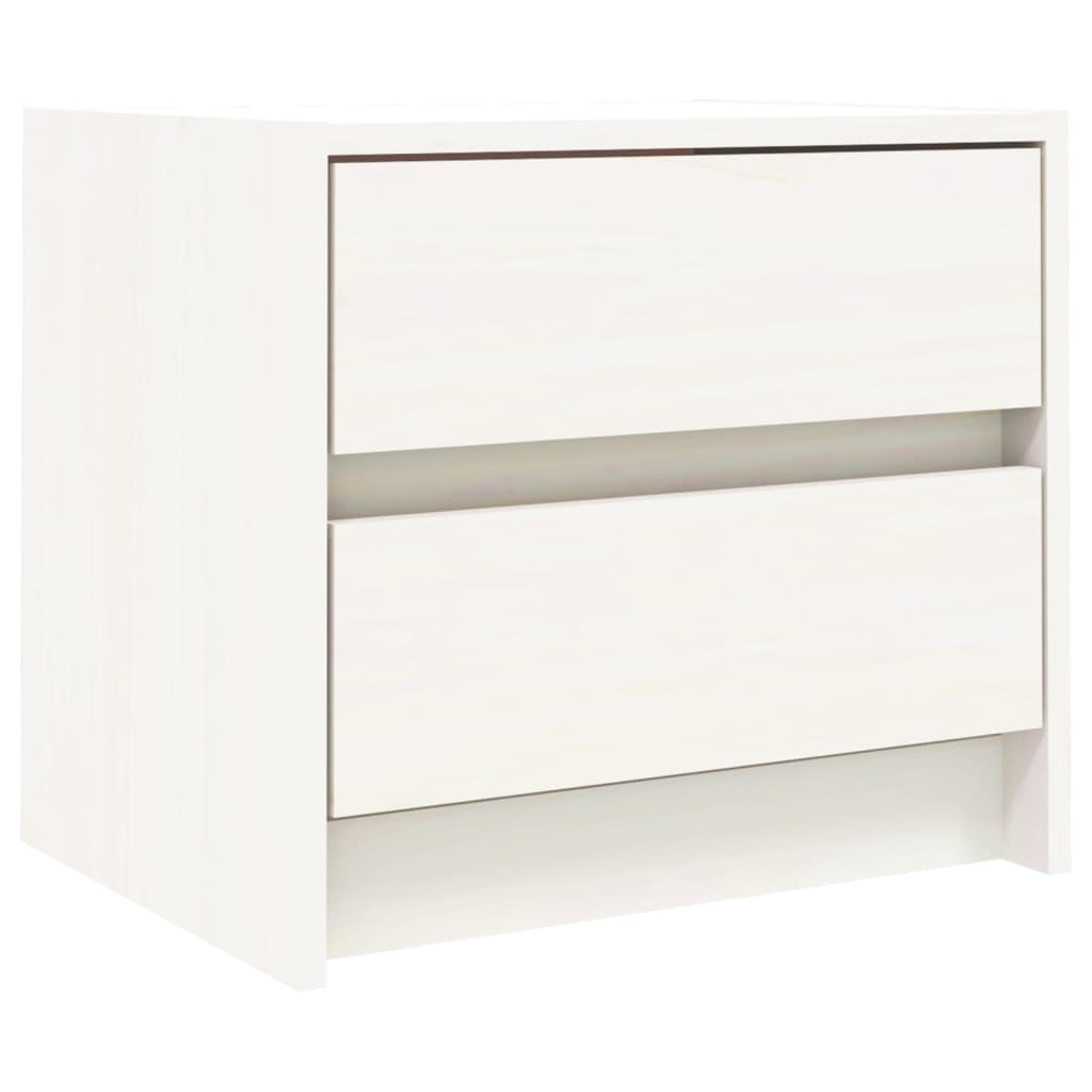 Comodini 2 pz Bianchi 40x31x35,5 cm in Legno Massello di Pino - homemem39