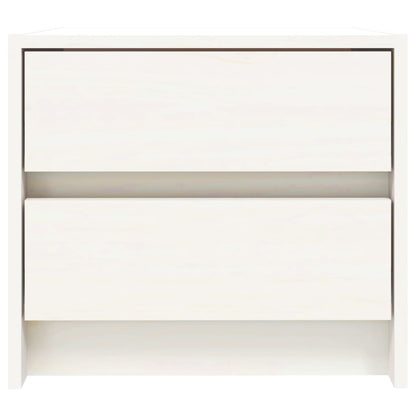 Comodini 2 pz Bianchi 40x31x35,5 cm in Legno Massello di Pino - homemem39
