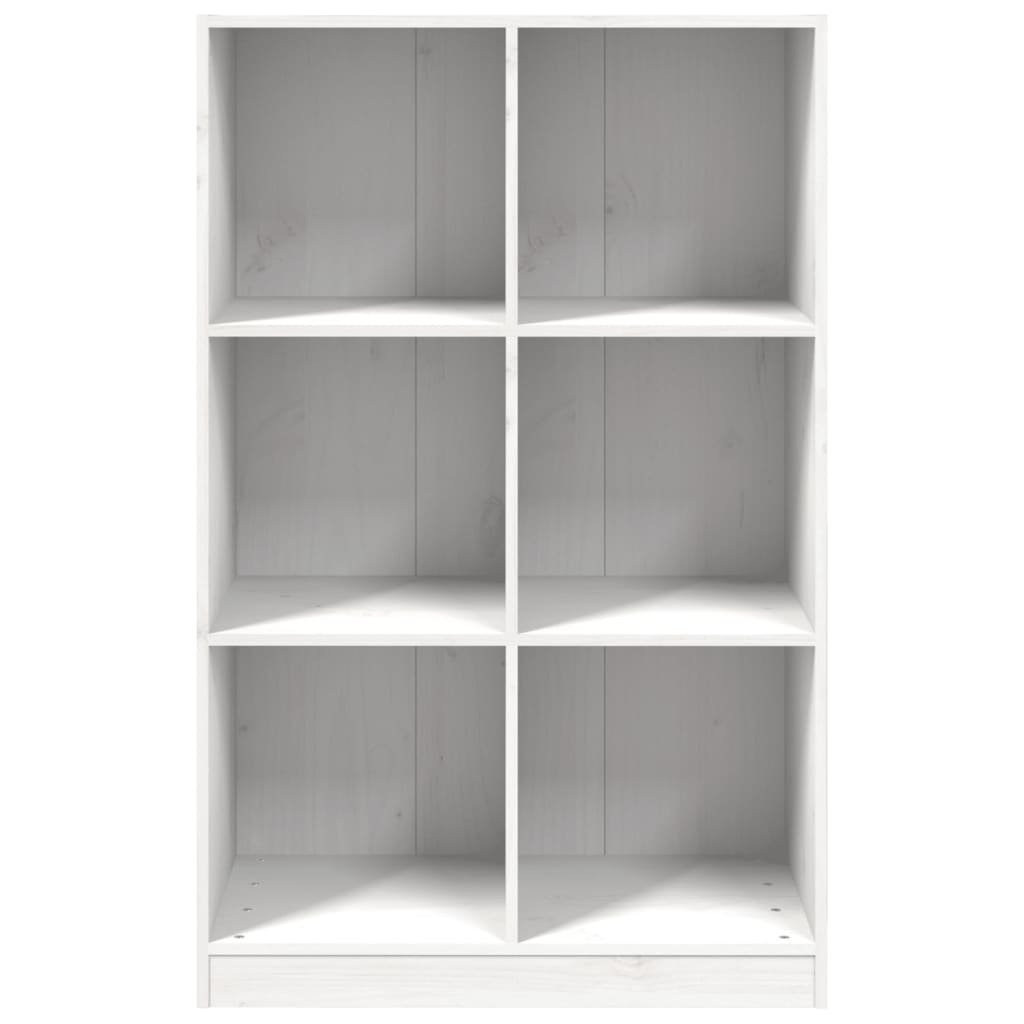 Libreria Bianca 70x33x110 cm in Legno Massello di Pino