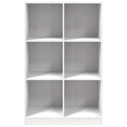 Libreria Bianca 70x33x110 cm in Legno Massello di Pino