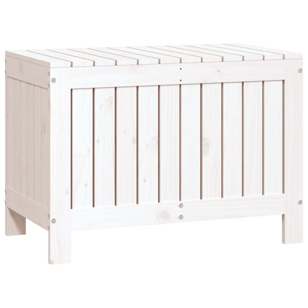 Contenitore Giardino Bianco 76x42,5x54cm Legno Massello di Pino - homemem39