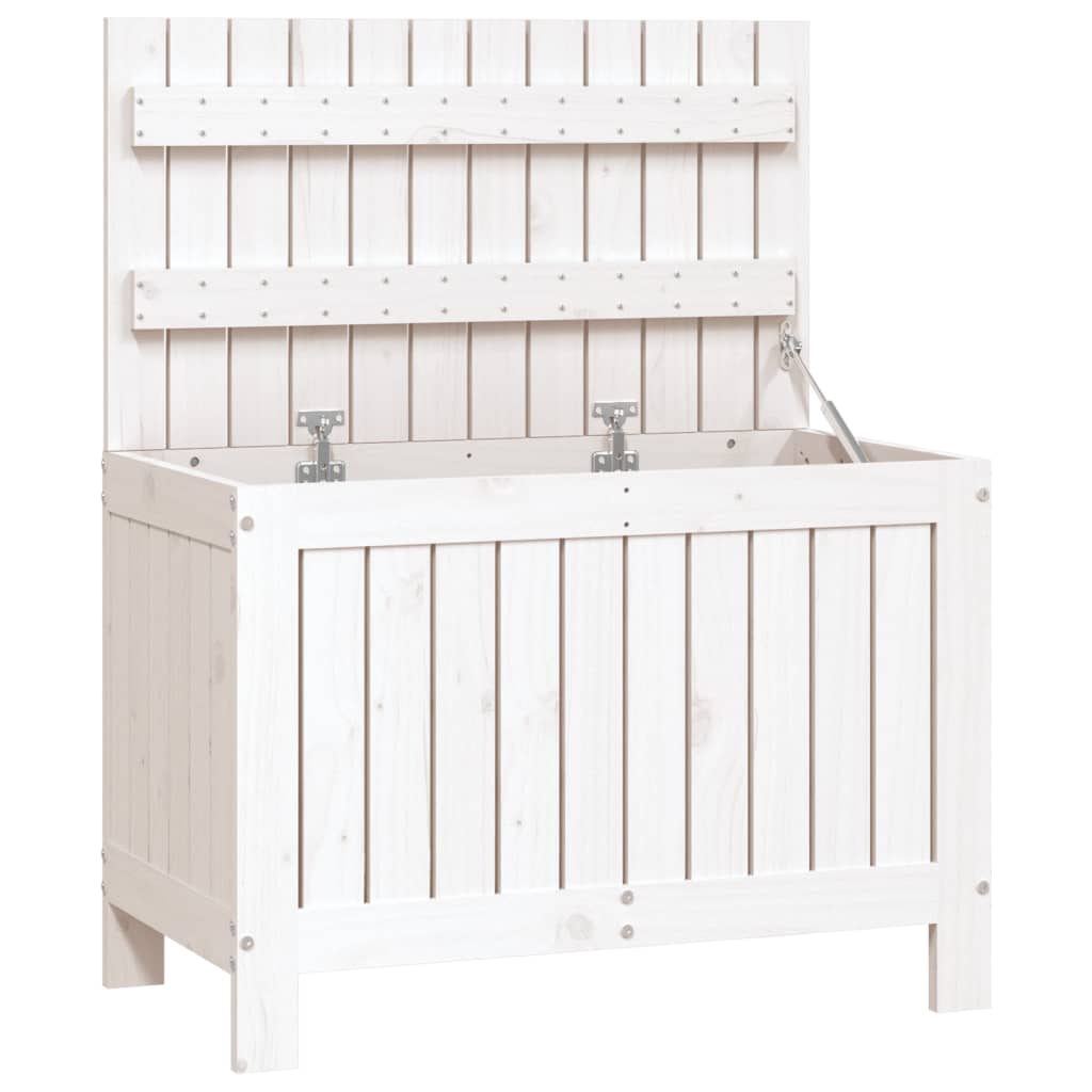 Contenitore Giardino Bianco 76x42,5x54cm Legno Massello di Pino - homemem39