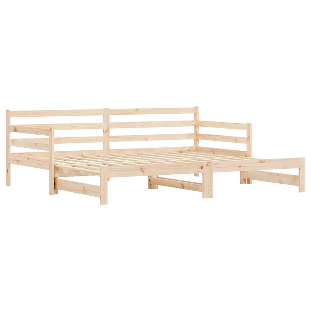 Divano Letto con Letto Estraibile 90x200cm Legno Massello Pino - homemem39