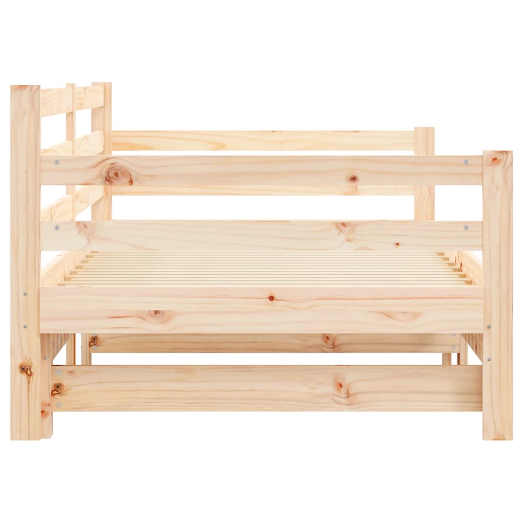 Divano Letto con Letto Estraibile 90x200cm Legno Massello Pino - homemem39