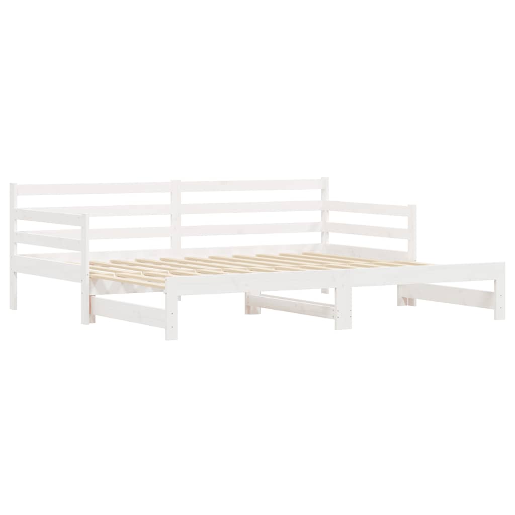 Divano Letto con Letto Estraibile Bianco 90x200cm Massello Pino | homemem39