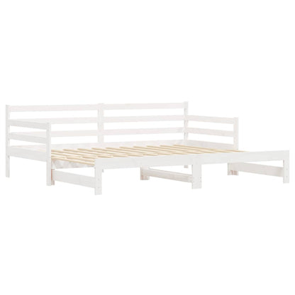 Divano Letto con Letto Estraibile Bianco 90x200cm Massello Pino | homemem39