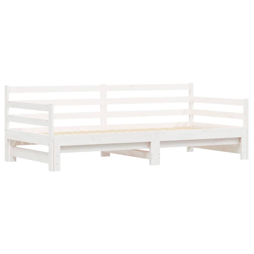 Divano Letto con Letto Estraibile Bianco 90x200cm Massello Pino | homemem39
