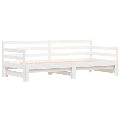 Divano Letto con Letto Estraibile Bianco 90x200cm Massello Pino | homemem39