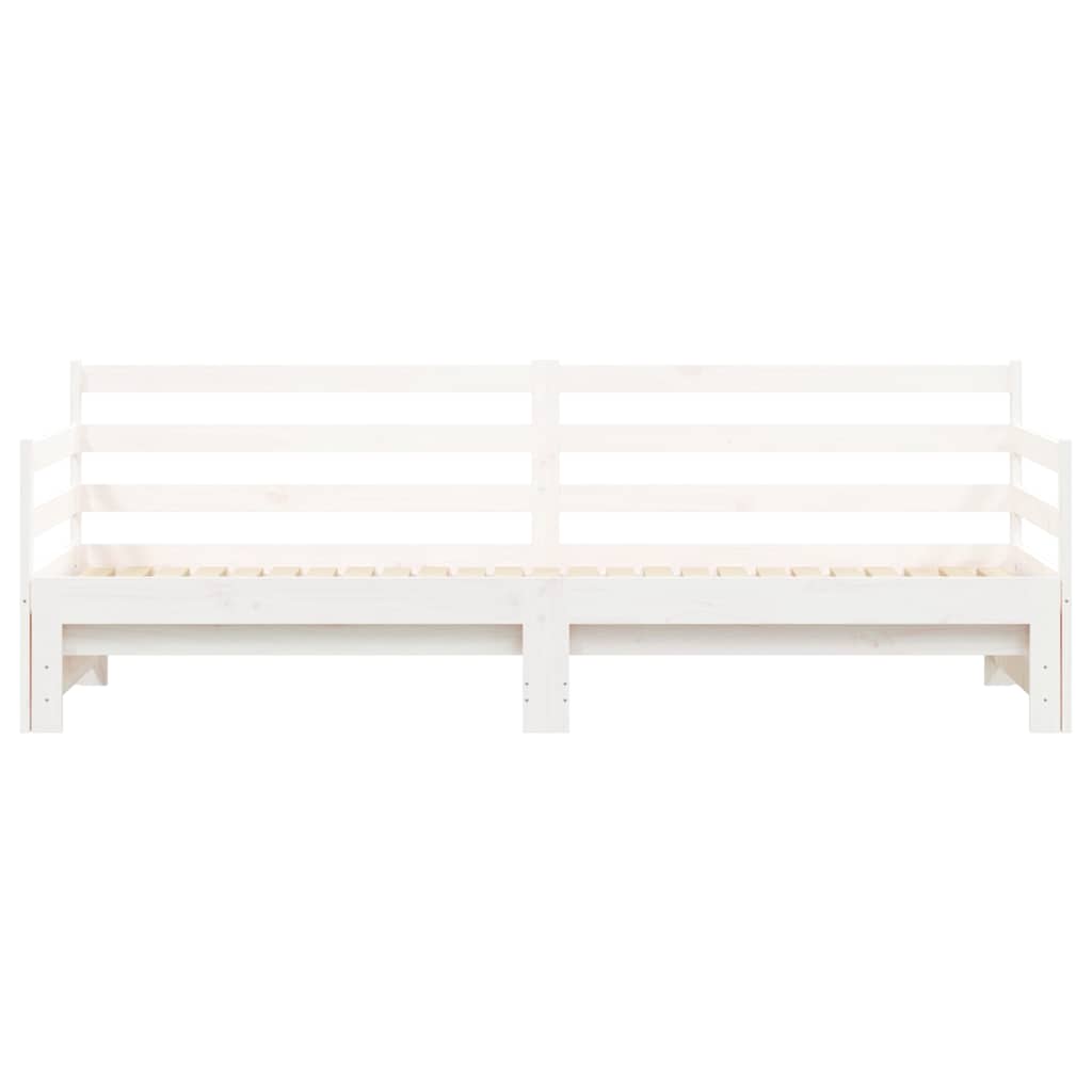 Divano Letto con Letto Estraibile Bianco 90x200cm Massello Pino | homemem39