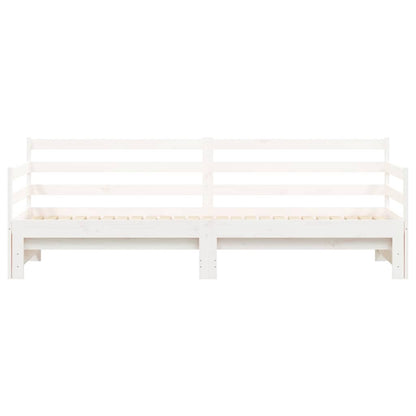 Divano Letto con Letto Estraibile Bianco 90x200cm Massello Pino | homemem39