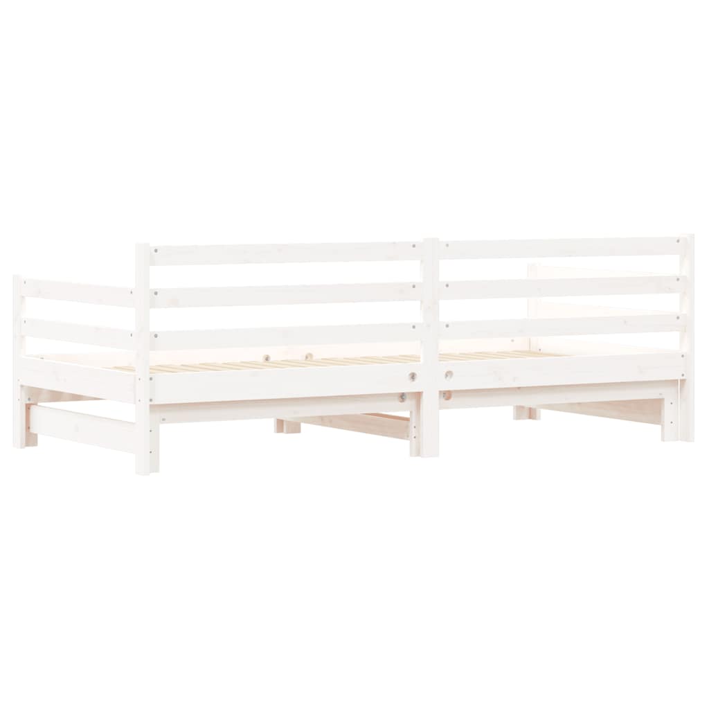 Divano Letto con Letto Estraibile Bianco 90x200cm Massello Pino | homemem39