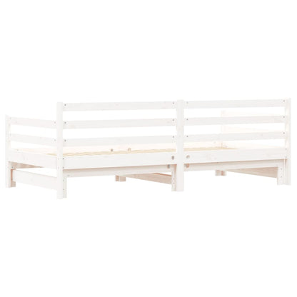 Divano Letto con Letto Estraibile Bianco 90x200cm Massello Pino | homemem39