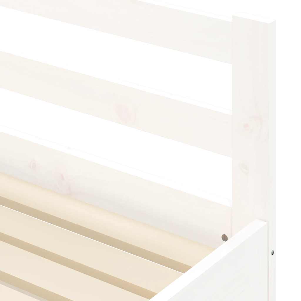 Divano Letto con Letto Estraibile Bianco 90x200cm Massello Pino | homemem39