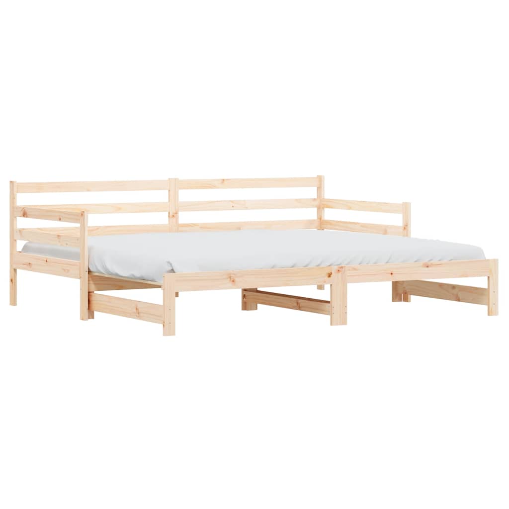 Divano Letto con Letto Estraibile 80x200cm Legno Massello Pino - homemem39