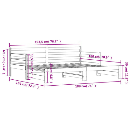 Divano Letto con Letto Estraibile Bianco 90x190cm Massello Pino - homemem39