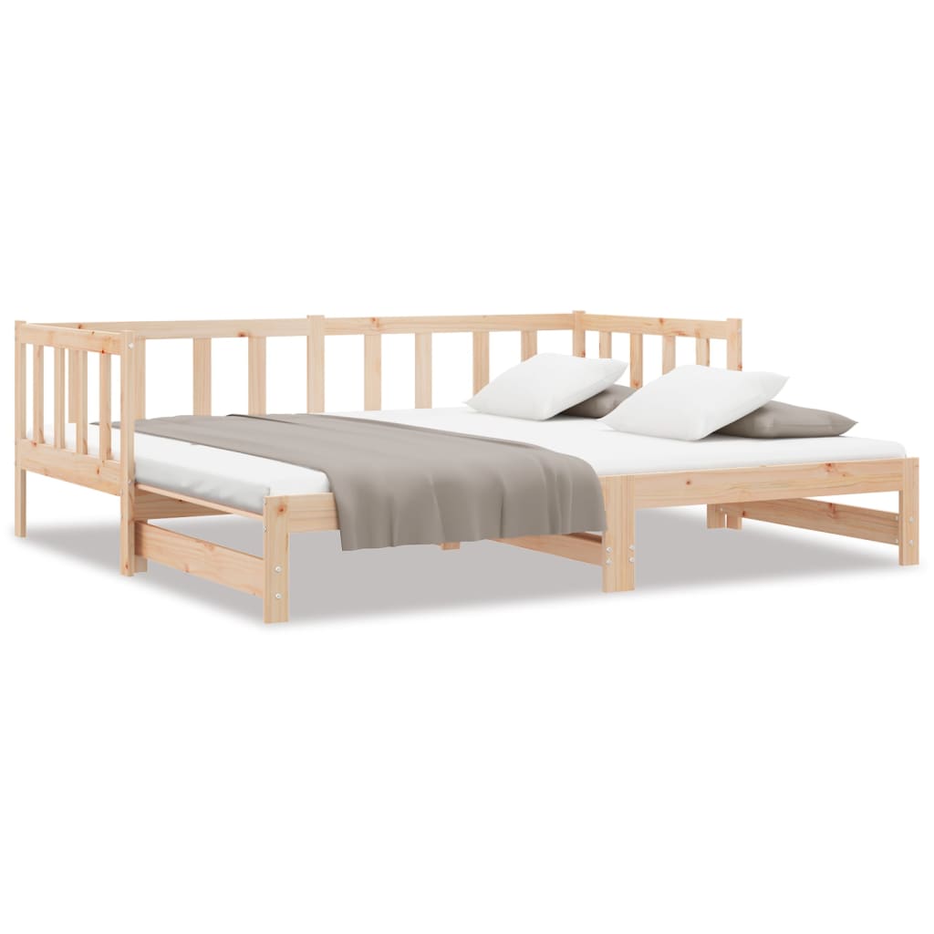 Divano Letto con Letto Estraibile 90x200cm Legno Massello Pino - homemem39