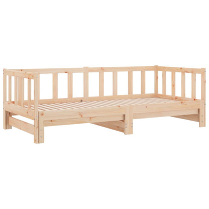Divano Letto con Letto Estraibile 90x200cm Legno Massello Pino | homemem39