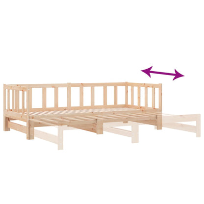 Divano Letto con Letto Estraibile 90x200cm Legno Massello Pino | homemem39