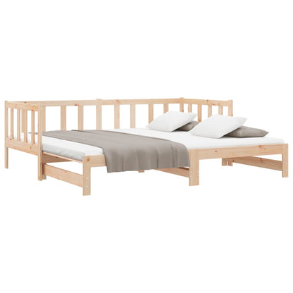Divano Letto con Letto Estraibile 90x200cm Legno Massello Pino - homemem39