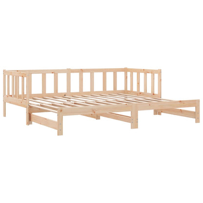 Divano Letto con Letto Estraibile 90x200cm Legno Massello Pino | homemem39