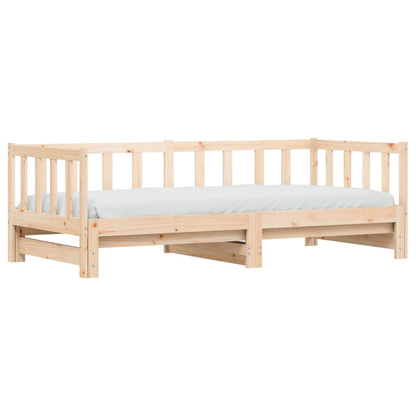 Divano Letto con Letto Estraibile 90x190 cm Legno Massello Pino