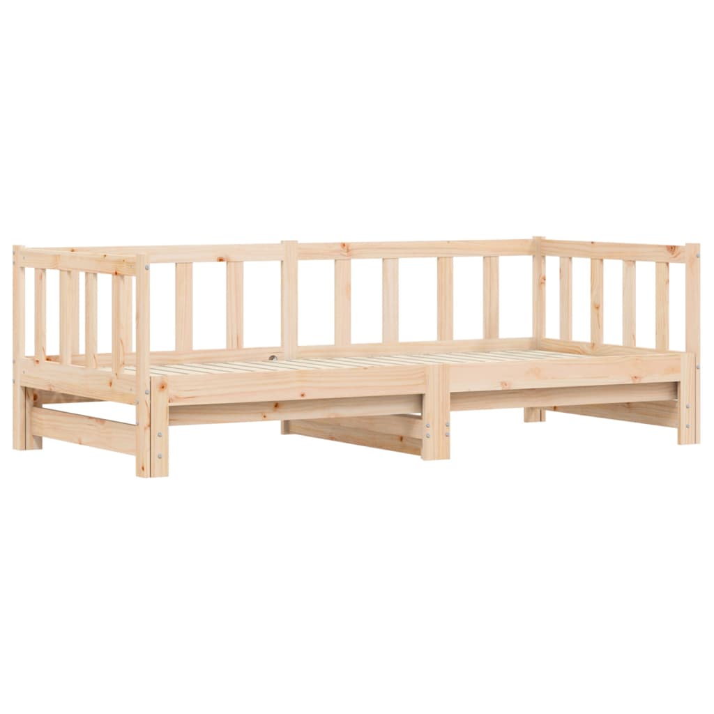 Divano Letto con Letto Estraibile 90x190 cm Legno Massello Pino