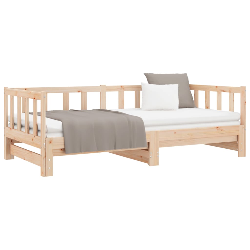Divano Letto con Letto Estraibile 90x190 cm Legno Massello Pino - homemem39