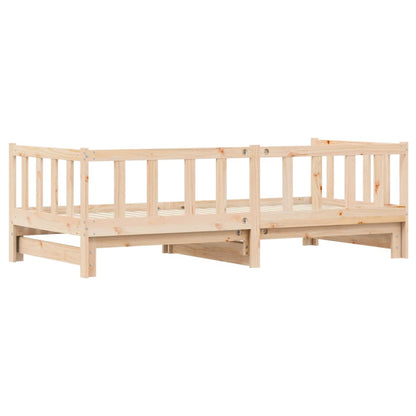 Divano Letto con Letto Estraibile 90x190 cm Legno Massello Pino