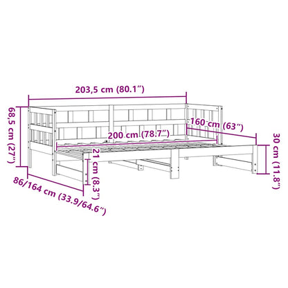 Divano Letto con Letto Estraibile Bianco 80x200cm Massello Pino - homemem39