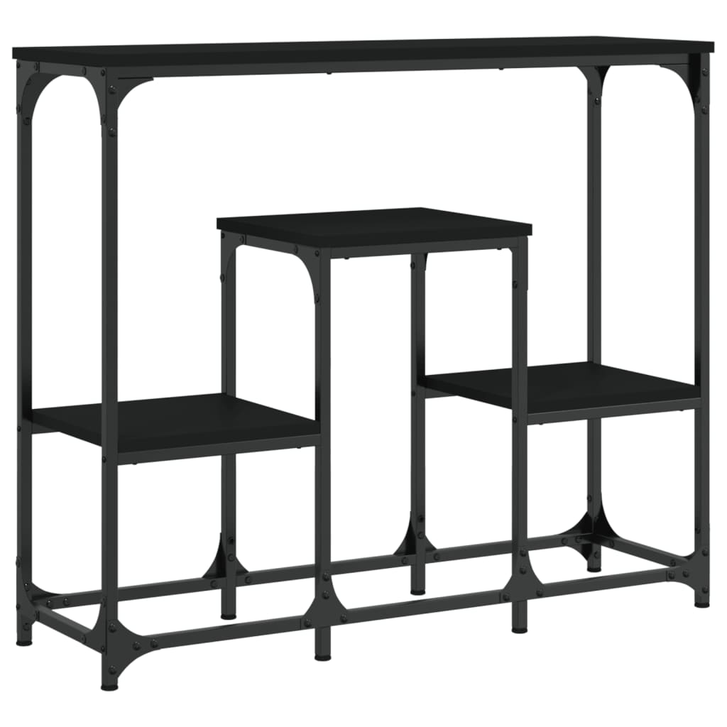Tavolino Consolle Nero 89,5x28x76 cm in Legno Multistrato - homemem39