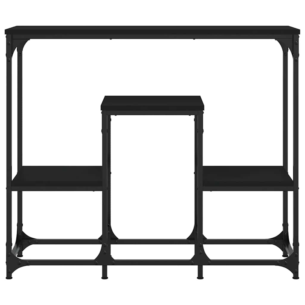 Tavolino Consolle Nero 89,5x28x76 cm in Legno Multistrato