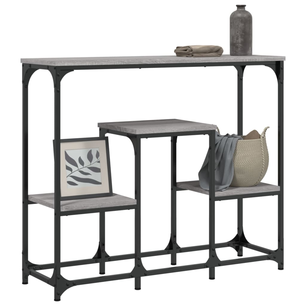 Tavolo Consolle Grigio Sonoma 89,5x28x76cm in Legno Multistrato - homemem39