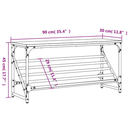 Scarpiera Nera 90x30x45 cm in Legno Multistrato