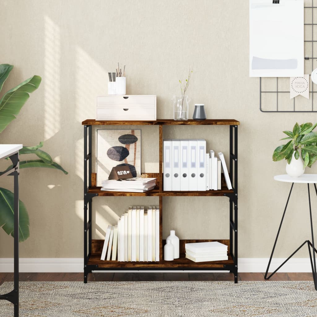 Libreria Rovere Fumo 78,5x33x82 cm in Legno Multistrato | homemem39