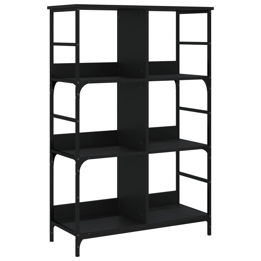 Libreria Nera 78,5x33x117,5 cm in Legno Multistrato | homemem39