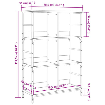 Libreria Rovere Sonoma 78,5x33x117,5 cm in Legno Multistrato | homemem39
