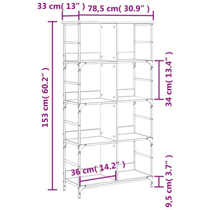 Libreria Rovere Sonoma 78,5x33x153 cm in Legno Multistrato | homemem39