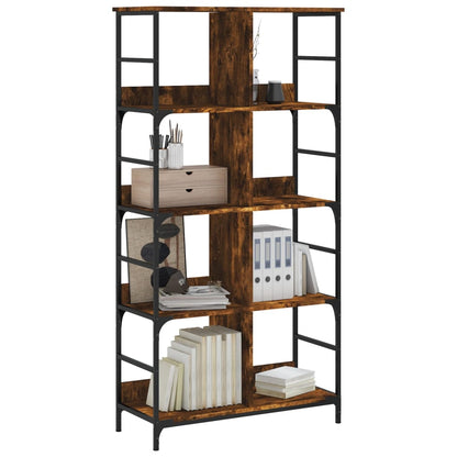 Libreria Rovere Fumo 78,5x33x153 cm in Legno Multistrato | homemem39