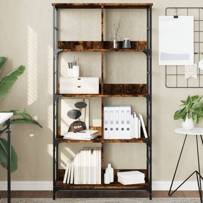Libreria Rovere Fumo 78,5x33x153 cm in Legno Multistrato | homemem39