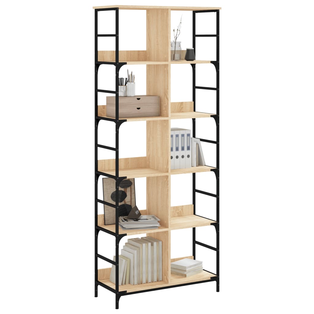 Libreria Rovere Sonoma 78,5x33x188,5 cm in Legno Multistrato | homemem39