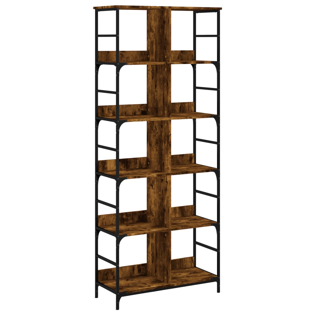 Libreria Rovere Fumo 78,5x33x188,5 cm in Legno Multistrato | homemem39
