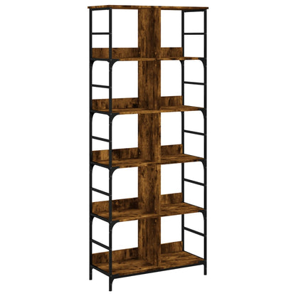 Libreria Rovere Fumo 78,5x33x188,5 cm in Legno Multistrato | homemem39