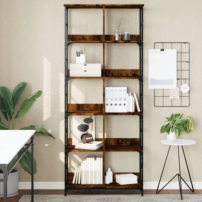 Libreria Rovere Fumo 78,5x33x188,5 cm in Legno Multistrato | homemem39