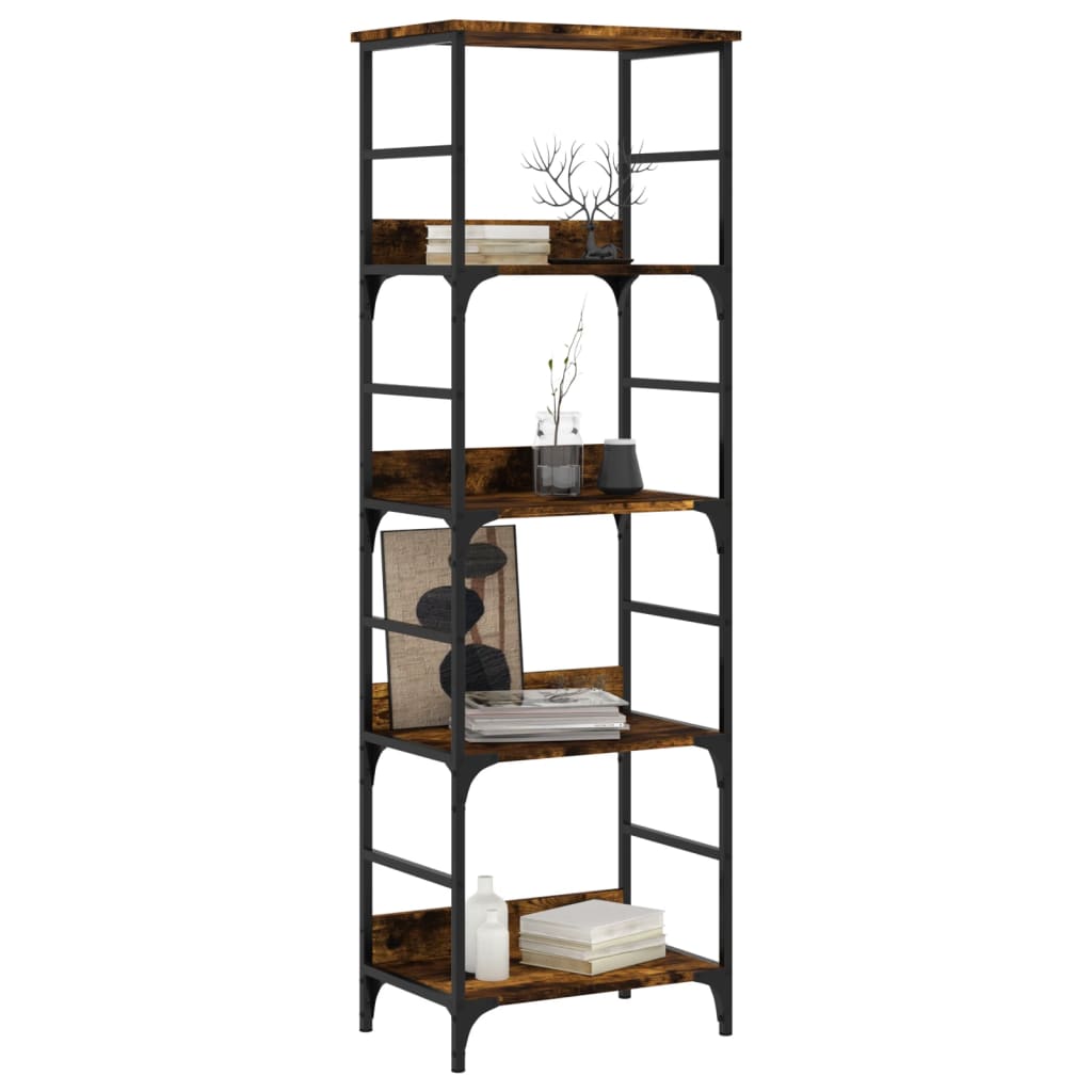 Libreria Rovere Fumo 50x33x153 cm in Legno Multistrato | homemem39