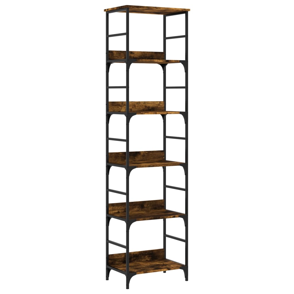 Libreria Rovere Fumo 50x33x188,5 cm in Legno Multistrato | homemem39