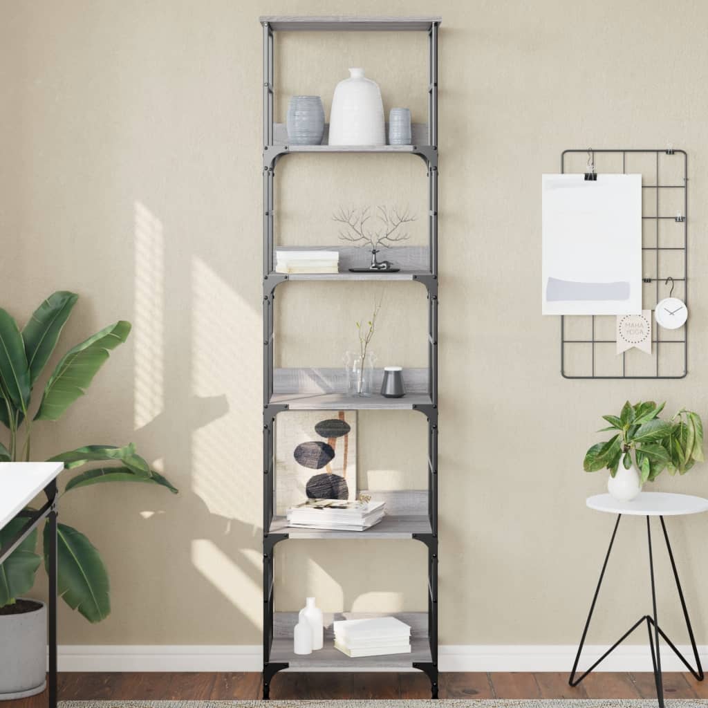 Libreria Grigio Sonoma 50x33x188,5 cm in Legno Multistrato | homemem39