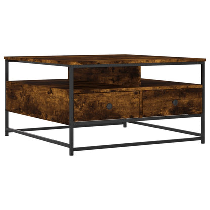 Tavolino da Salotto Rovere Fumo 80x80x45 cm Legno Multistrato | homemem39