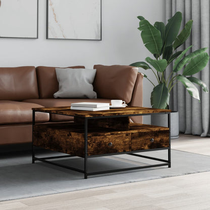 Tavolino da Salotto Rovere Fumo 80x80x45 cm Legno Multistrato | homemem39