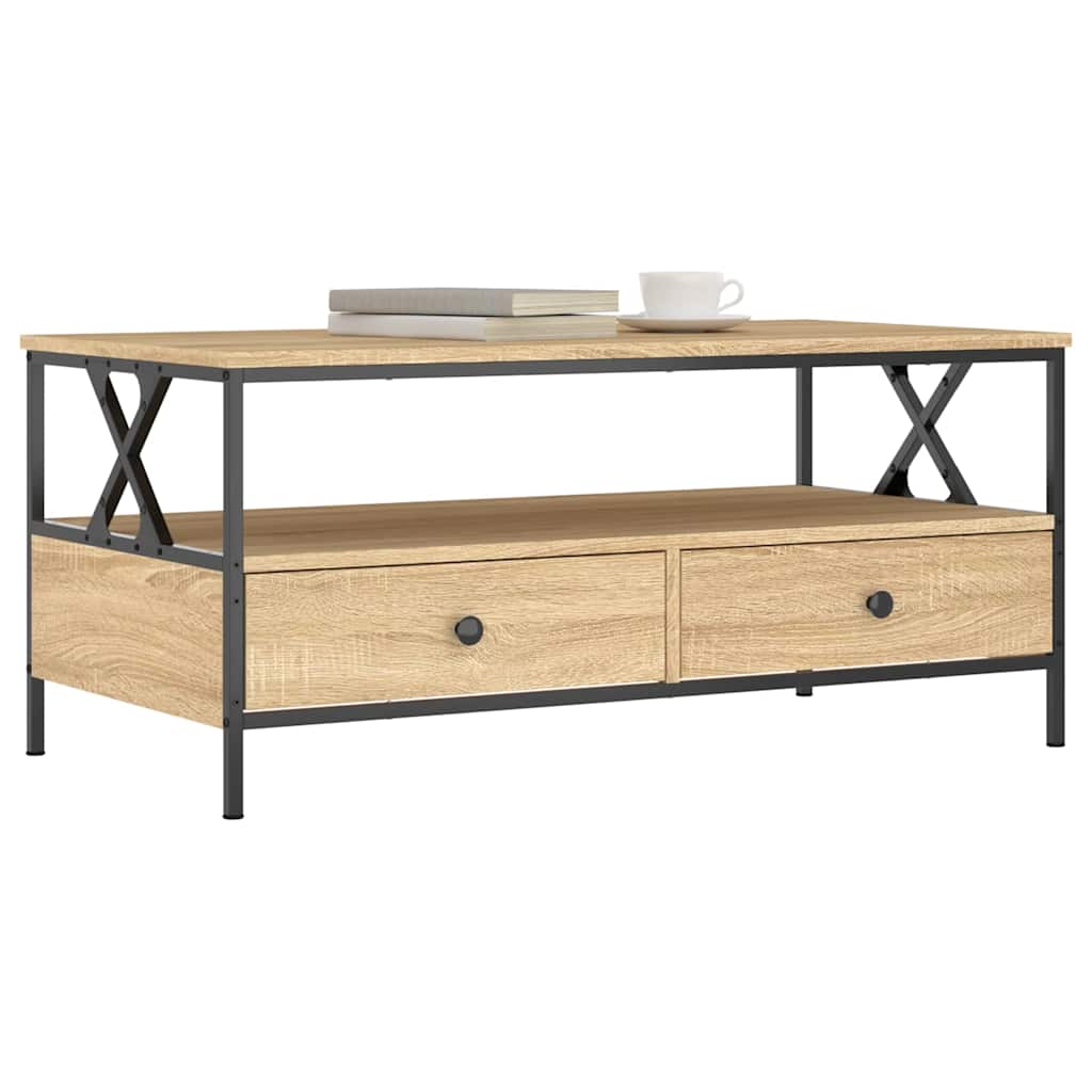 Tavolino da Salotto Rovere Sonoma 100x51x45cm Legno Multistrato | homemem39