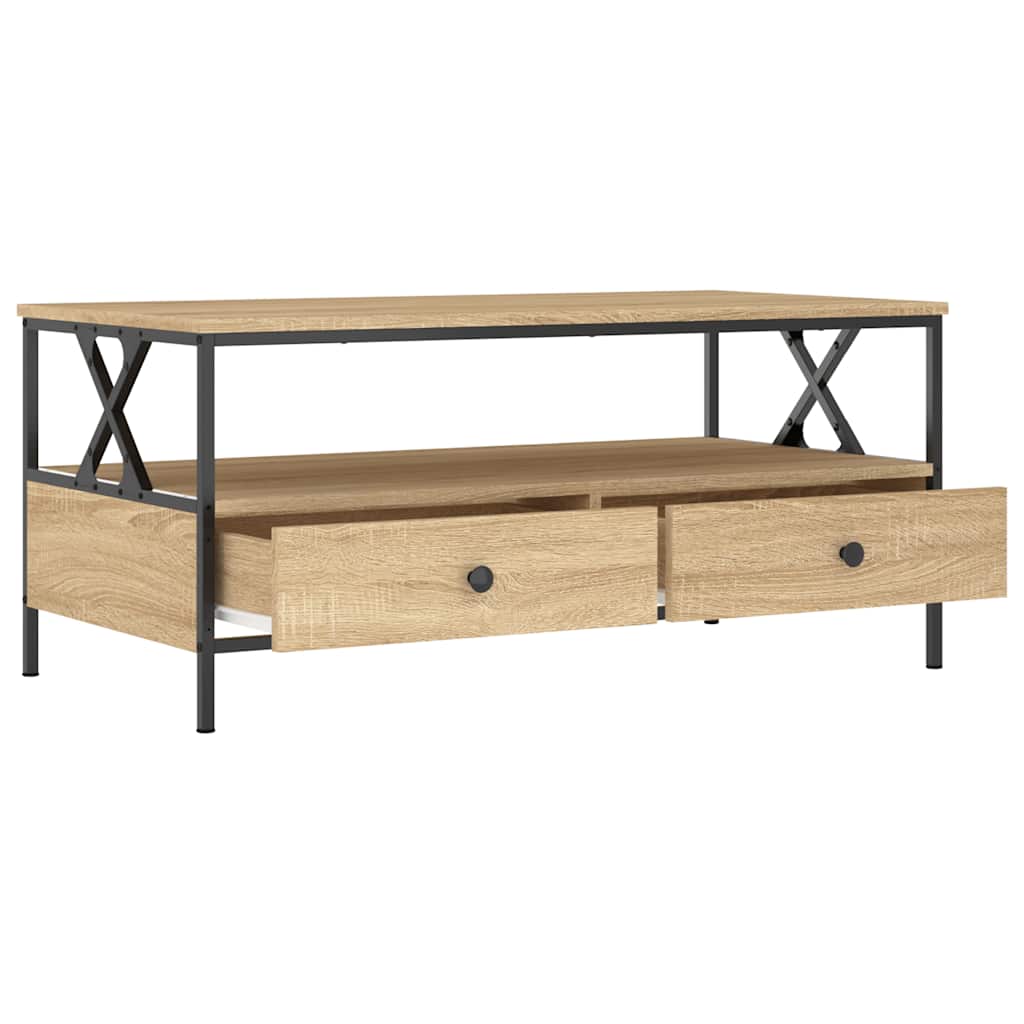 Tavolino da Salotto Rovere Sonoma 100x51x45cm Legno Multistrato | homemem39